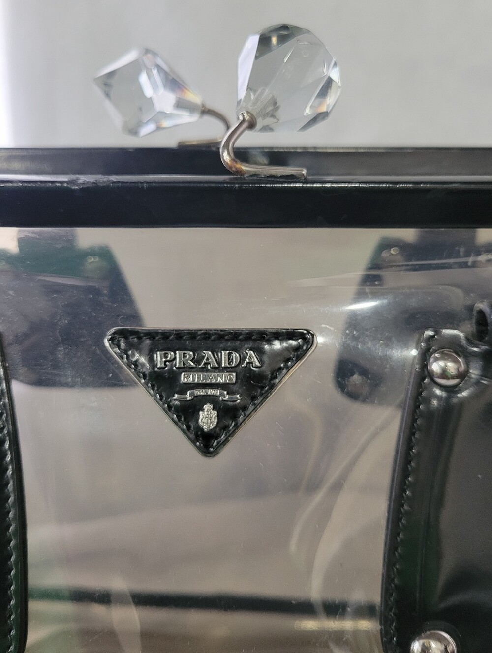 PRADA CLEAR Kisslock Runway Bag - Picture 6 of 10